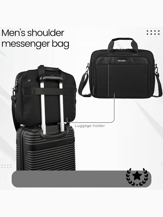 Laptop Bag Black Unisex Lightweight Material Shoulder Paolo Peruzzi As-02-bl