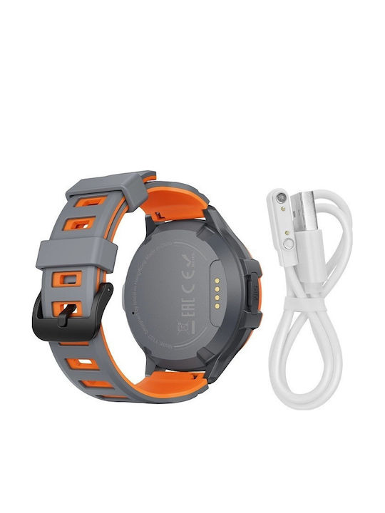 Hoco Kinder-Digitaluhr mit GPS und Kautschuk/Plastikarmband Orange