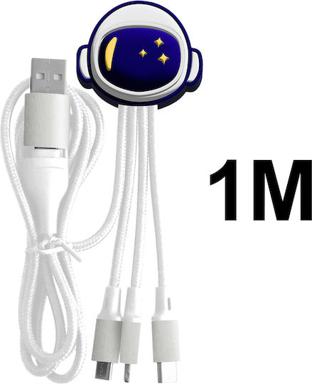 Yello Koko 5-in-1 Andy Xxl USB A C Micro-USB USB C Lightning Kabel 1m Astro Weiß