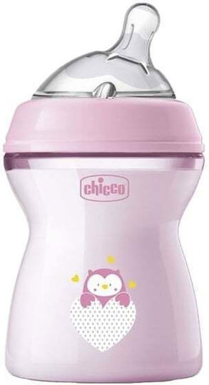 Chicco Plastic Baby Bottle Natural Feeling Anti-Colic with Silicone Nipple for 0+, 0+ m, months Pink 250ml