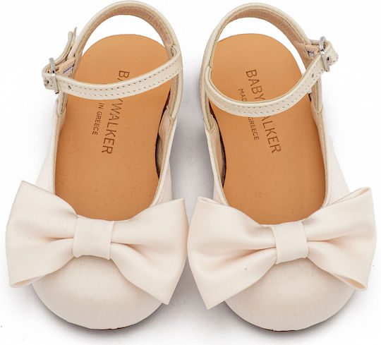 Babywalker Christening Fabric Pumps Ecru