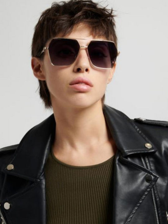 Dsquared2 Unisex Sunglasses with Gold Horn-Rimmed Frame and Gold Lens D2 0206/S J5G