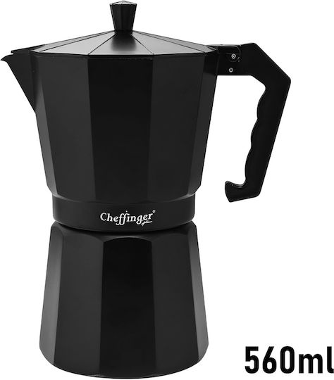 Cheffinger Μπρίκι Espresso 12cups Μαύρο