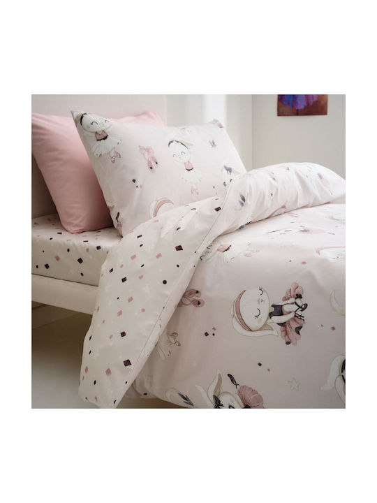 Vesta Home Ballarina Set Kids Duvet Cover Single with Pillowcase Cotton Multicolored 170x240cm