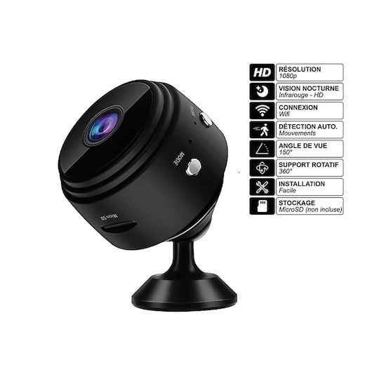 Avizar Wireless 1080p Spy Camera Motion Detection Model Xspy Black