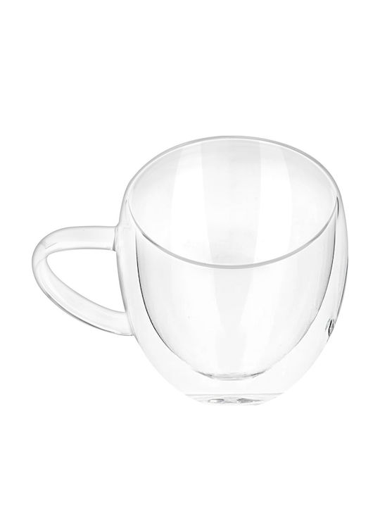 Cheffinger Set 2 Pahare Cu Mâner Dublu Perete 250ml Din Sticlă Borosilicată Sienna