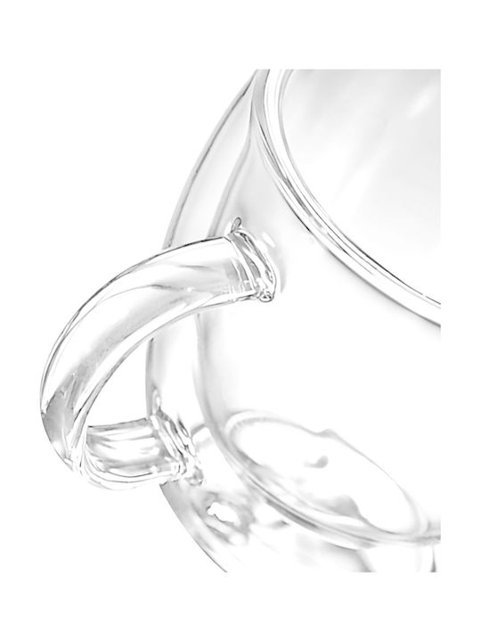 Cheffinger Set 2 Pahare Cu Mâner Dublu Perete 250ml Din Sticlă Borosilicată Sienna