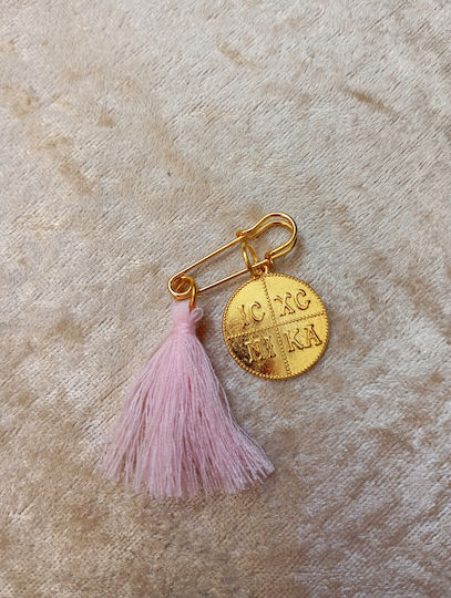 By Anastasia's Art Creations Christening Charm with Safety Pin Metal Pink 50 Pieces