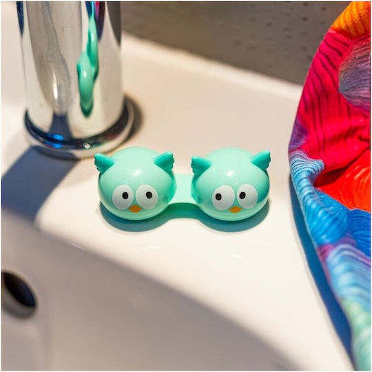 Pylones Contact Lens Case Owls Owl Chouette Vue Turquoise