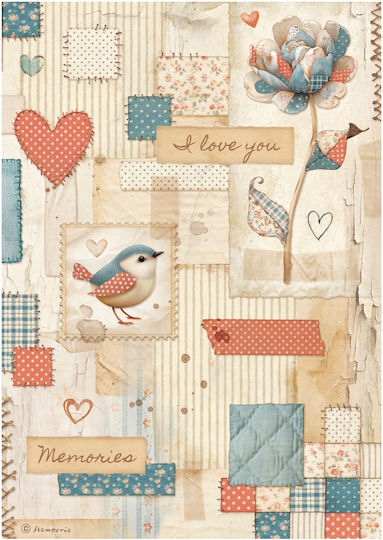 Set 6 Hârtie de Orez Decupaj Stamperia 21x29cm A4 Family