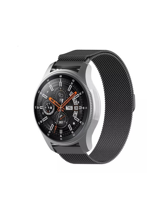 Λουράκι Ανοξείδωτο Ατσάλι Μαύρο (Galaxy Watch (46mm) / Gear S3Redmi Watch 5 Active / Watch 5 LiteGarmin Venu 4 45mmHonor GS ProAmazfit GTR 3 / GTR 3 ProRealme Watch S Pro)