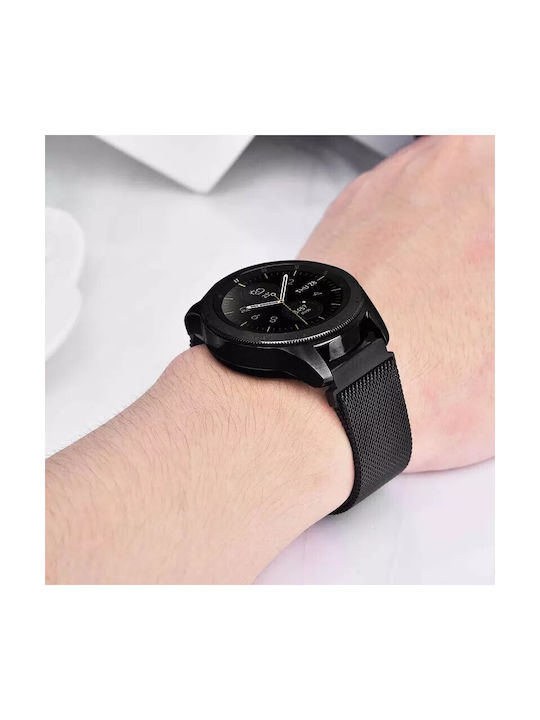 Λουράκι Ανοξείδωτο Ατσάλι Μαύρο (Galaxy Watch (46mm) / Gear S3Redmi Watch 5 Active / Watch 5 LiteGarmin Venu 4 45mmHonor GS ProAmazfit GTR 3 / GTR 3 ProRealme Watch S Pro)