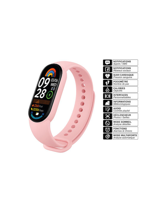 Avizar Verbundenes Multisport Tragbare Bänder Gesundheits-Tracker Milky-Modell Rosa