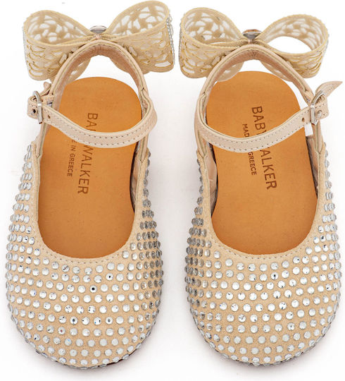 Babywalker Christening Leather Pumps Beige