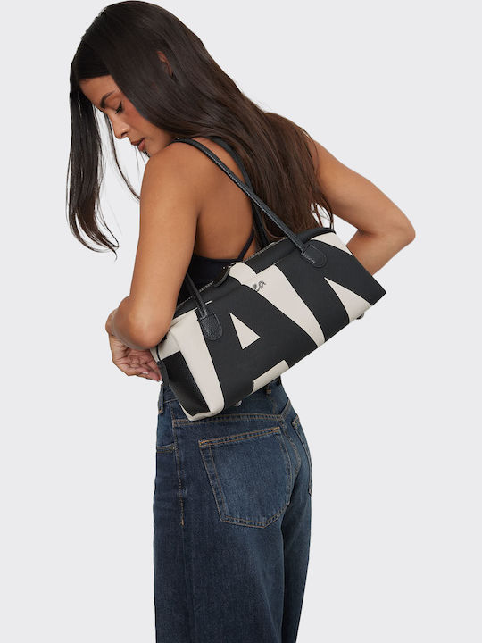 Silhouette Baguette Große Ea Logo Damenhandtasche Schulter Beiges