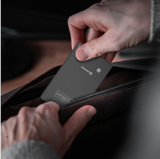 Swissten Find Card Compatible with Apple Find My Black Rechargeable