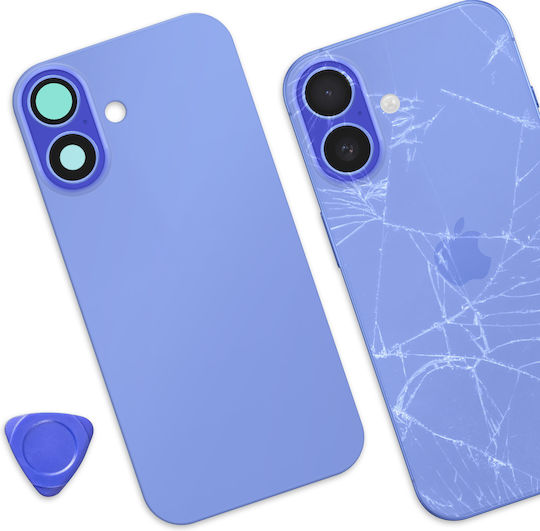 Avizar Capac Spate De Înlocuire Iphone 16 Cu Adeziv Integrat Albastru Deschis