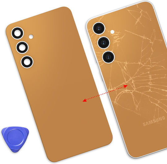 Avizar Replacement Back Cover Galaxy S23 Fe Integrated Adhesive Orange