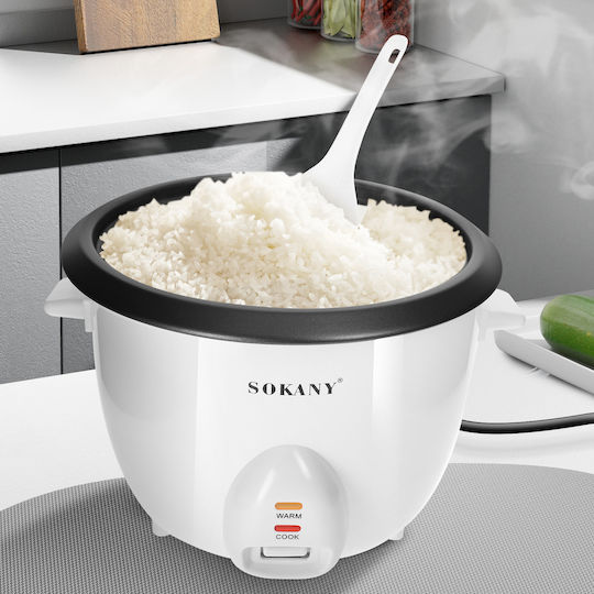 Sokany Reiskocher 1,8l Kompakter Dampfkorb Warmhalten Weiß