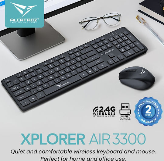 Alcatroz Xplorer Air 3300 Kabellos Tastatur & Maus Set Englisch US