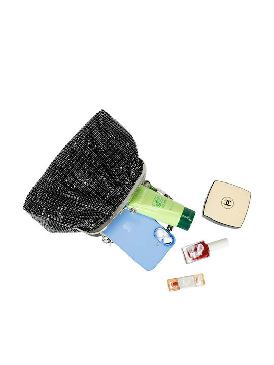 Gallantry Damen Retro Perlen Abend Clutch Tasche Schnappverschluss Schwarze