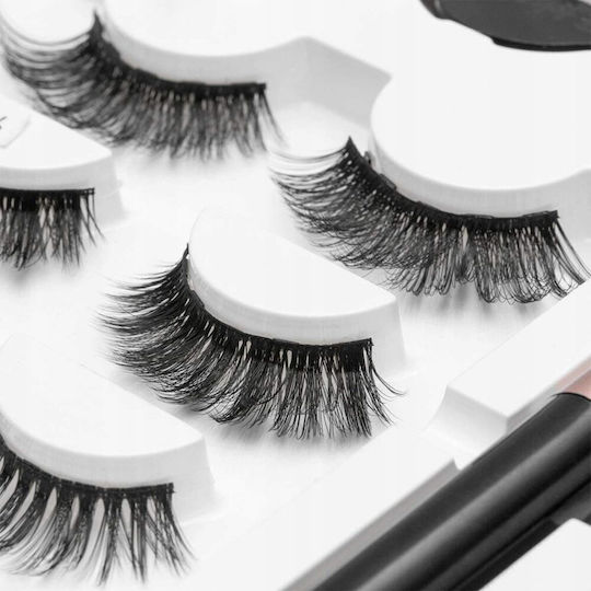 Set 3 Pairs Magnetic Lashes + Tweezers Eyeliner Pencil