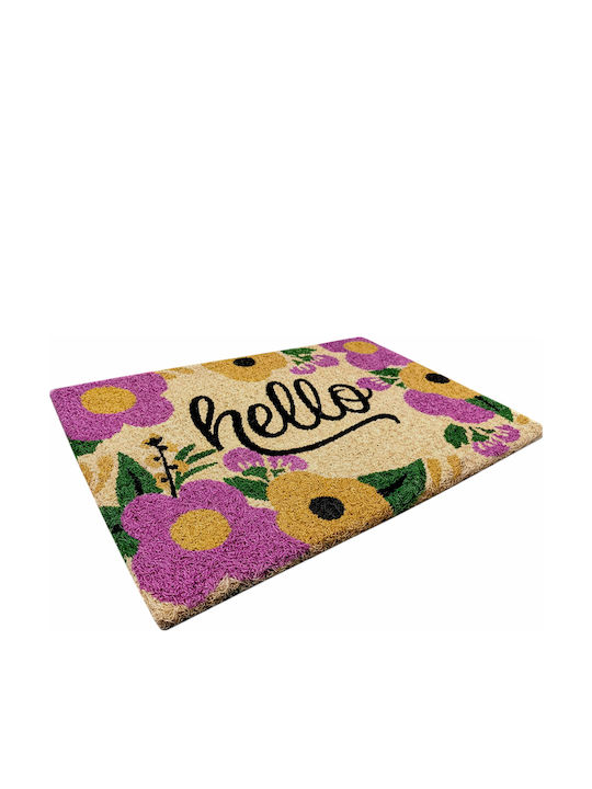 Entrance Mat made of Coir with Anti-slip Backing Beige 40x60cm Thickness 15mm