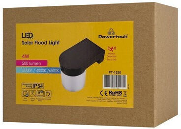 Powertech Solar Light 4W 500lm Warm White 3000K with Motion Sensor and Photocell IP54 17.15x10.13x12.85cm