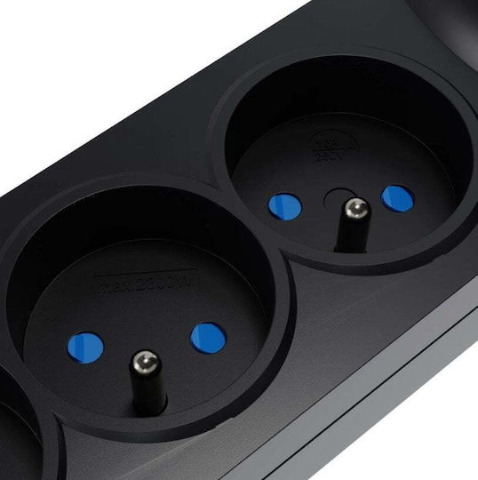 Plastrol Πολύπριζο 5 Θέσεων με 2 USB-A και Καλώδιο 1.5m