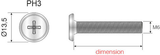 Mesan Schraube Isia mit Länge 6mm