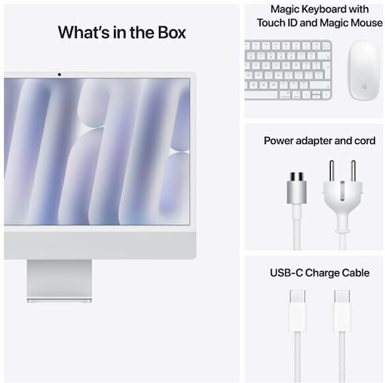 Apple IMac 24" 2024 (M4-8-Core/16GB/1TB SSD/8-Core GPU/macOS) Silver International English