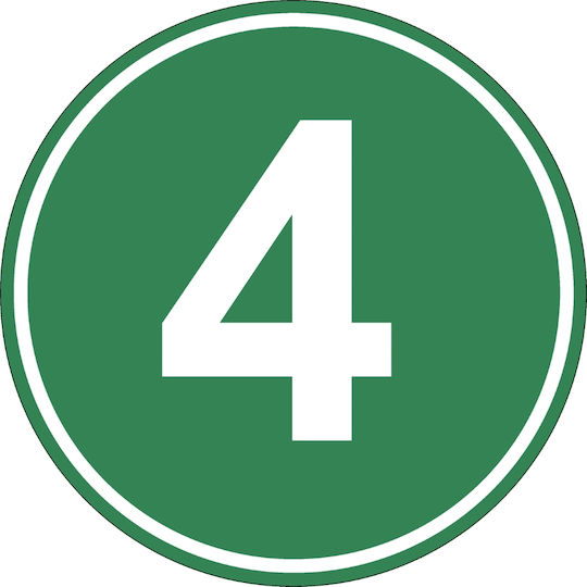 Label Sticker Number 4 Euro 4 Truck Sticker Diameter 22 Cm