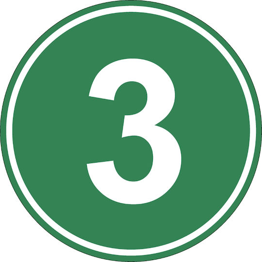 Label Sticker Number 3 Euro 3 Truck Sticker Diameter 22 Cm