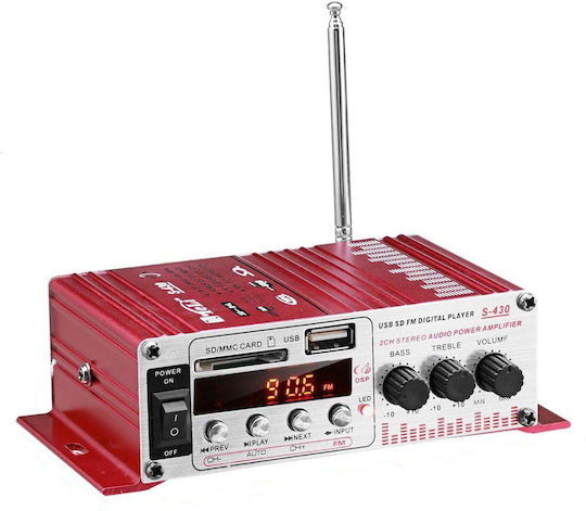 Mini Car Amplifier Stereo 12v 40w Fm Radio Usb Sd Card Reader Remote Control
