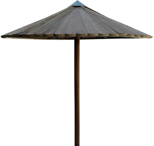 Professionell Garten & Terrassen Sonnenschirm Bodenständer Rund Holz Blau Ø1.96m