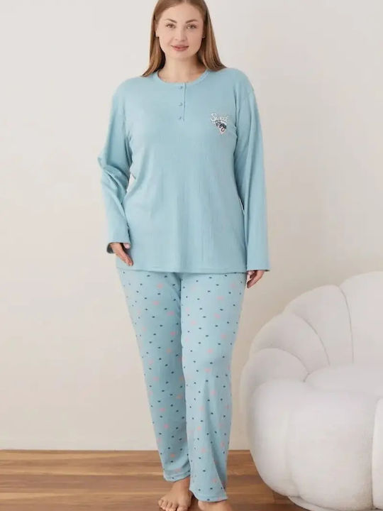 Lindros Winter Damen Pyjama-Set Mint