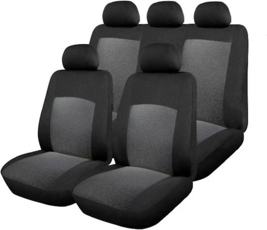 Huse Scaune Auto 9 Piese Universal Culoare Gri-negru