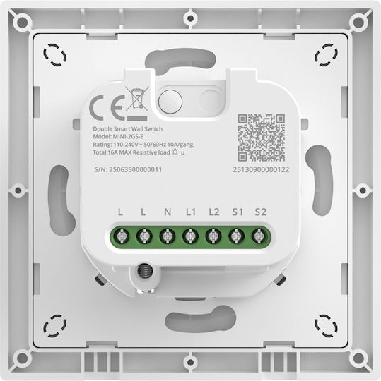 Sonoff Mini2gse Elektrische Wandtaster Wi-Fi Zwei-Wege Mit Rahmen Honig