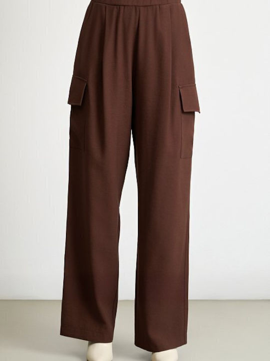 Femei Brown Set cu Talie înaltă Pantaloni cu elastic