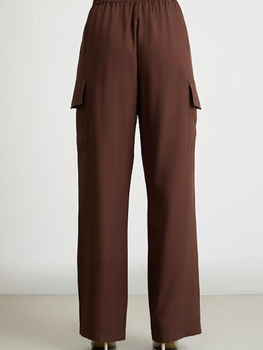 Femei Brown Set cu Talie înaltă Pantaloni cu elastic