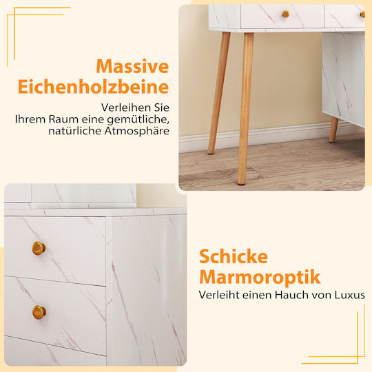 Makeup Dressing Table White 116.5x45x100cm