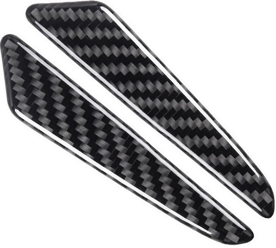 Set 8 Elemente de Protecție pentru Uși "Imitație Carbon" Flexibile Autoadezive Culoare Neagră