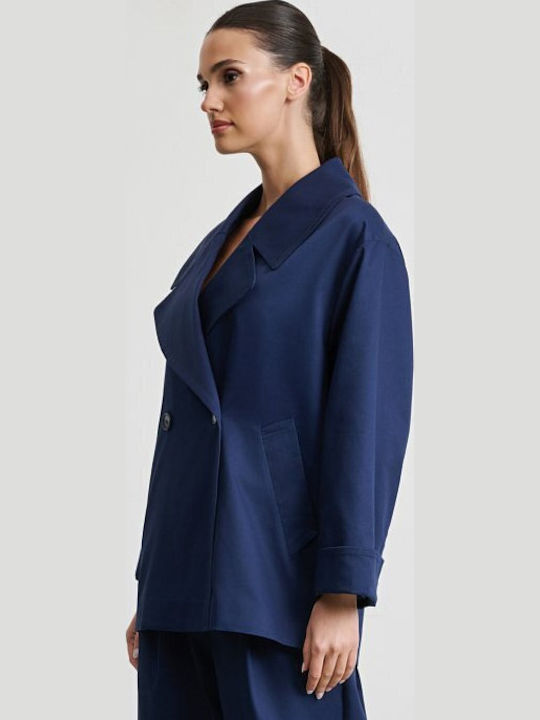 Femeie Blue Trenci