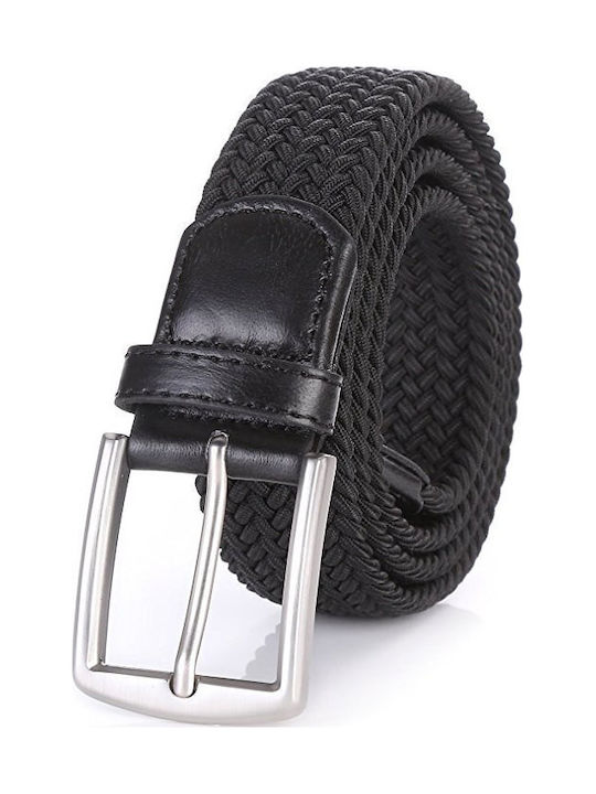 Elastică Curea Bărbați din Piele sintetica Tricotat Neagră