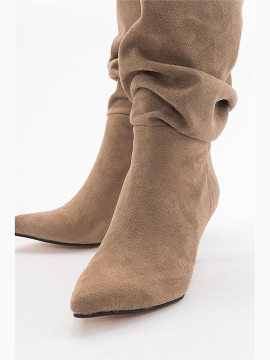 Wildleder Damenstiefel Beige