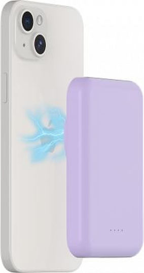 BigBen Connected MagSafe Power Bank 5000mAh 10W with USB-A Port and USB-C Port Purple