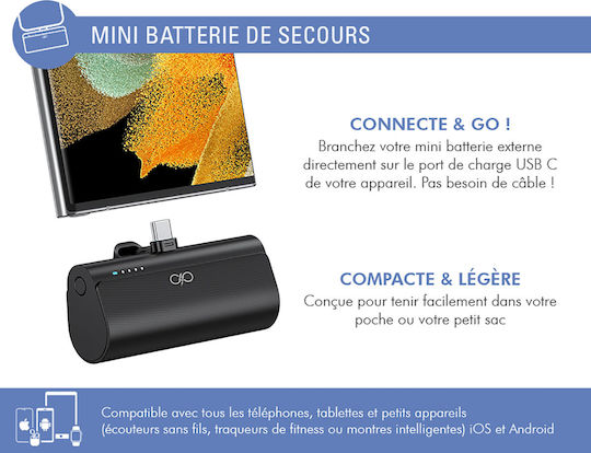 Force Power Baterie Externă 5000mAh 20W Power Delivery Neagră