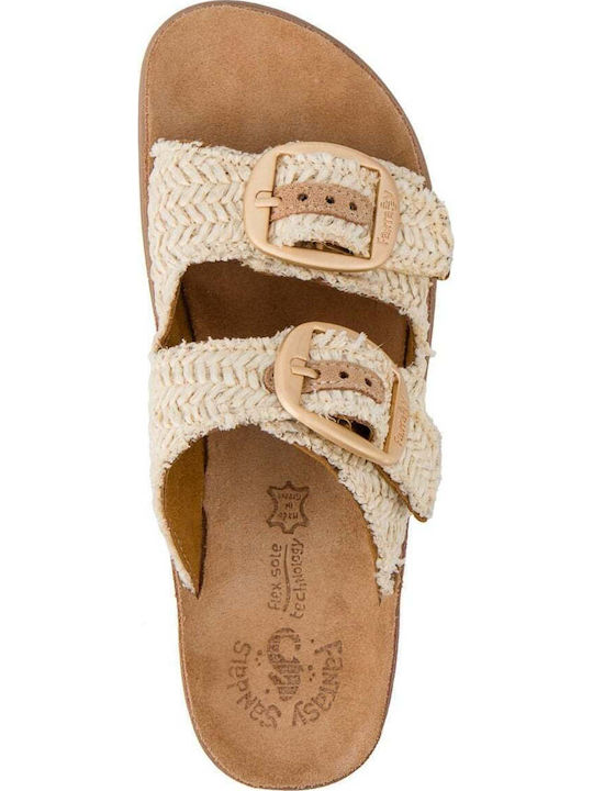 Zefi Women's Flat Sandals Flatforms Vanilla Raffia
