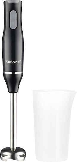 Sokany Blender de Mână 400W 2 Viteze Cupă din Oțel Inoxidabil Neagră