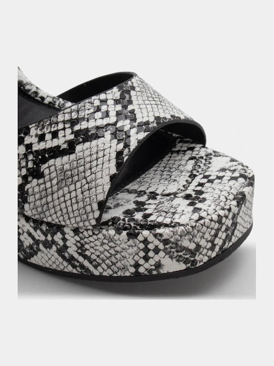Women's Synthetic Leather Ankle Strap Platforms Snake